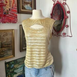 b works gold tank top sleeveless shirt